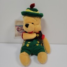 Disney Store Plush Bean Bag Winnie The Pooh Octoberfest German 8" New with Tags