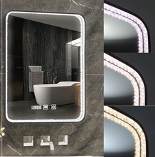 Puluomis Specchio da bagno 60x80cm con illuminazione LED Anti-appannamento