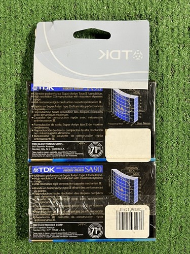 TDK SA 90 High Bias Type II Blank Super Avilyn Cassette Tapes Sealed 2 Pack - Picture 2 of 2
