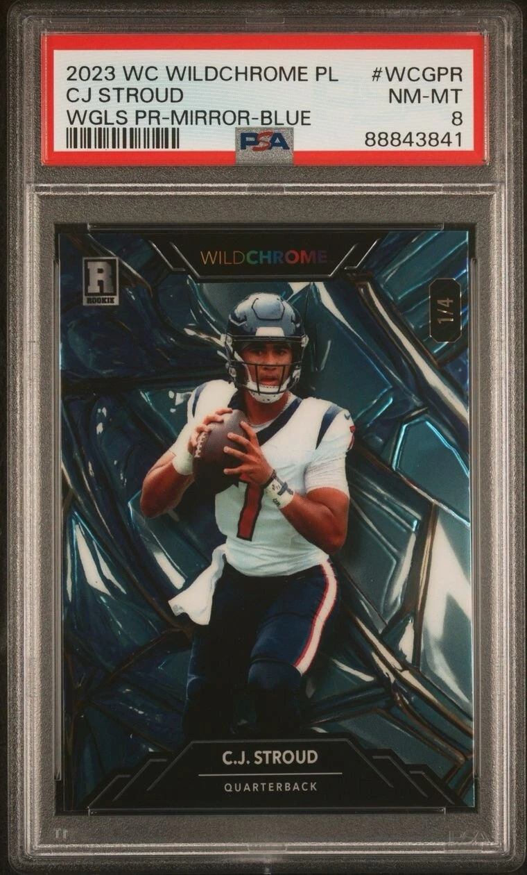 CJ Stroud Wild Card Wildchrome Pro-Look Wildglass Promo #WCGPR Mirror Foil-Blue