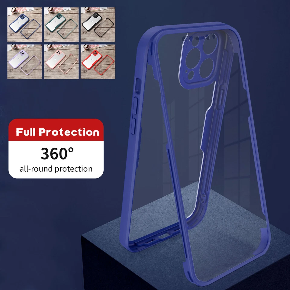 360° 全身屏幕保护膜 外壳 适合 iPhone 17 16 15 14 Pro Max 13 12 11 XS — 第 4/4 张图片