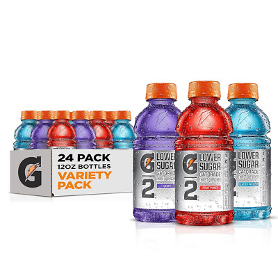 Gatorade G2 Thirst Quencher, 3 Flavor Variety Pack, 12oz Bottles 24 Pack