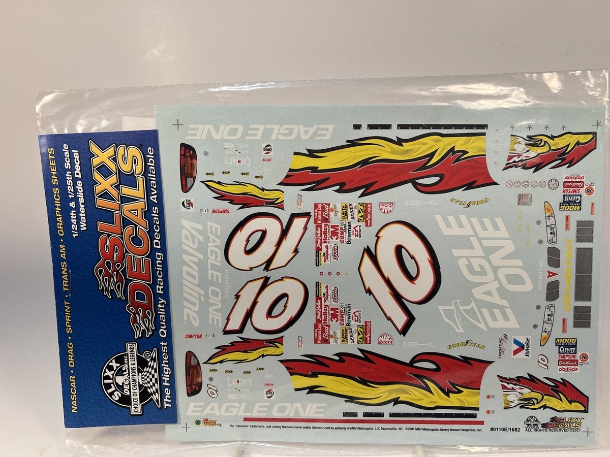 Slixx Decal NASCAR Waterslide #10 Johnny Benson Eagle One