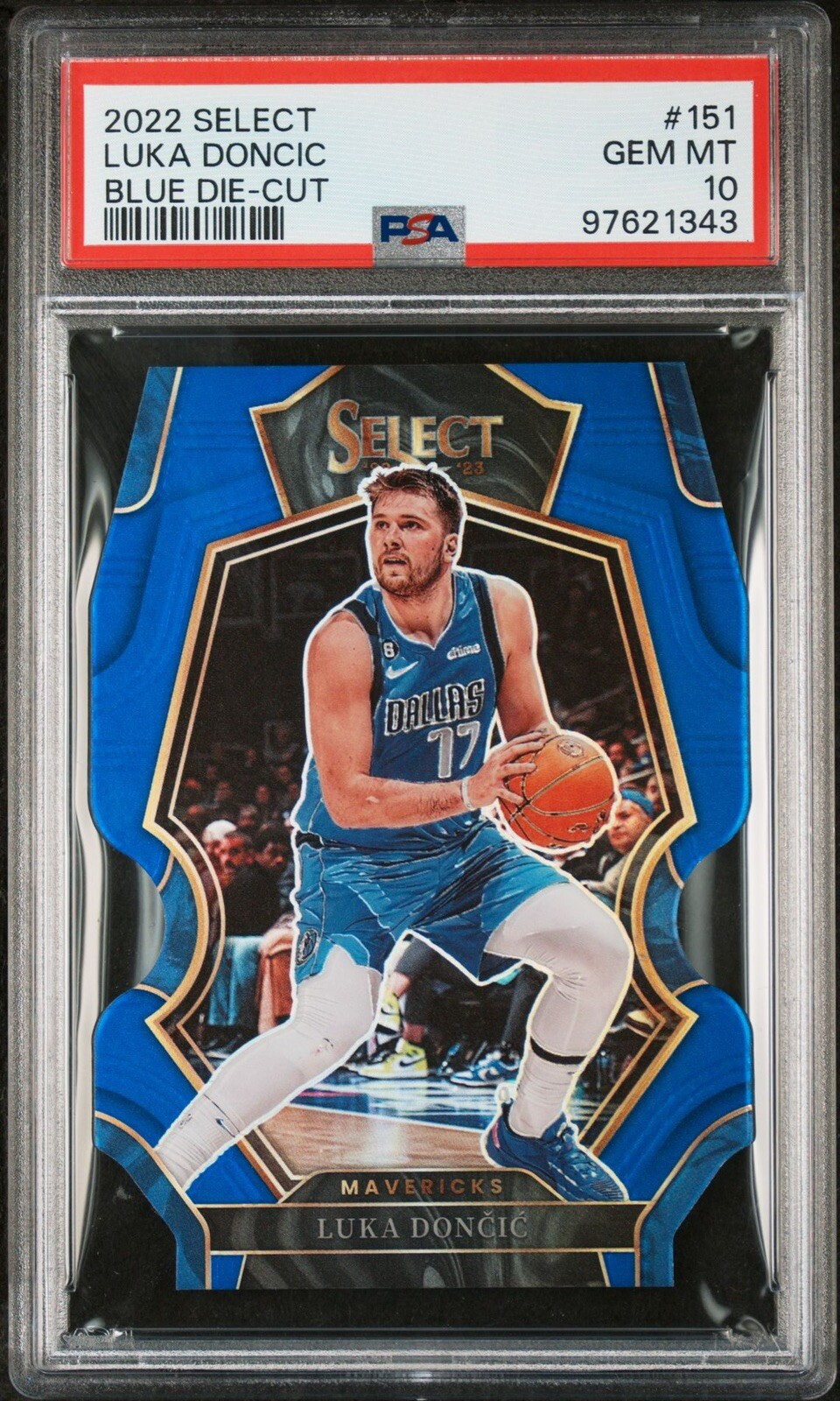 PSA 10 Luka Doncic 2022 Select #151 Blue Die-Cut 76/249 Mavericks