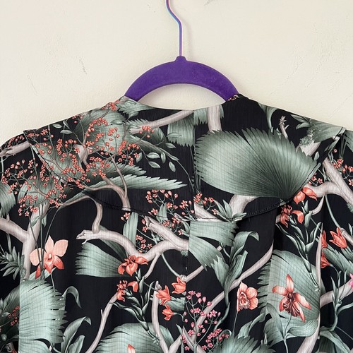 Johanna Ortiz X H&M | Tropical Pattern Chiffon Dress | Long Sleeve | Sz Medium - Picture 7 of 9
