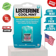 Listerine Cool Mint Pocketpaks Breath Strips 288 Ct. (Pack of 12)