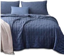 Kasentex KASENTEX Ultra Soft Quilt-Coverlet-Bedspread-Blanket-Set Blue Twin