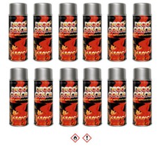 12 Stück 400ml Auspufflack bis 650 ° C  Ofenlack Thermolack Farbe Silber  13 290
