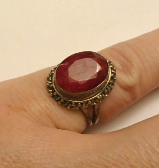 STERLING SILVER RUBY RING. - image 5