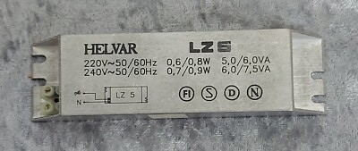 Vorschaltgerät HELVAR LZ5 für Leuchtstofflampen / Bundeswehr Lampe