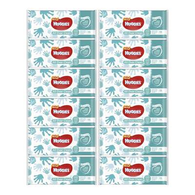 Huggies All Over Clean Baby Wipes, 56 Wipes (Pack of 12)