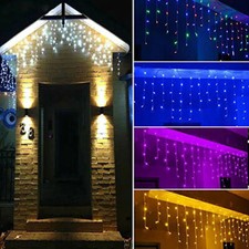 13ft 130ft Christmas Snowing Icicle Indoor Outdoor LED Fairy Lights with 8 Modes