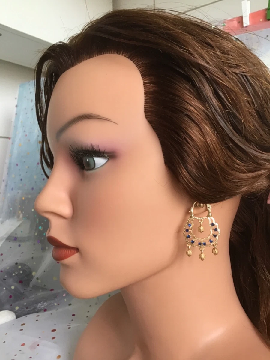 Boucles d'oreilles Or Jaune 375/1000 Le Messager Rouge Zirconium