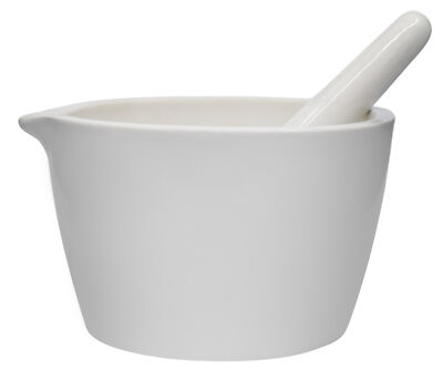 Porcelain Mortar & Pestle Set, 64oz - Unglazed Grinding Surface - Eisco Labs