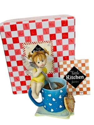My Little Kitchen Fairies figurine fairy Enesco NIB Take Break Coffee Cookie vtg