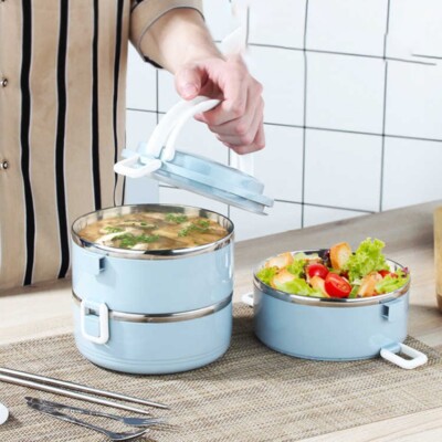 Zweilagige BPA-freie Brotdose in Edelstahl perfekt für die Lebensmittelaufbewahrung