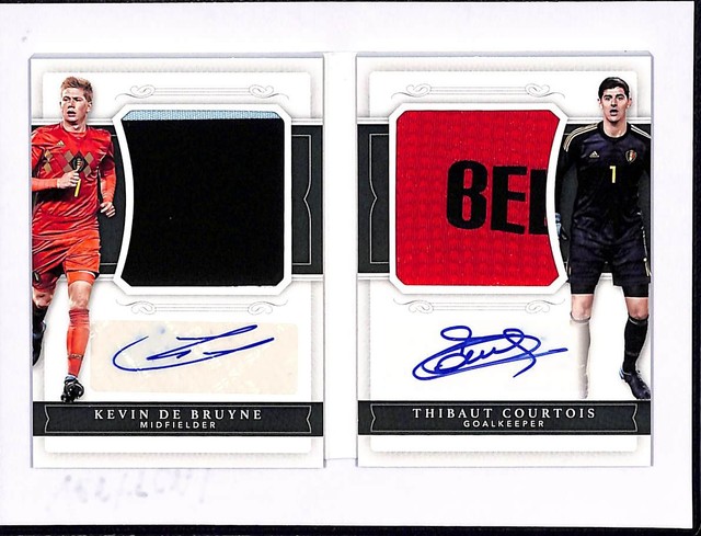 2018 National Treasures Kevin De Bruyne Thibaut Courtois Patch Auto Booklet #/10