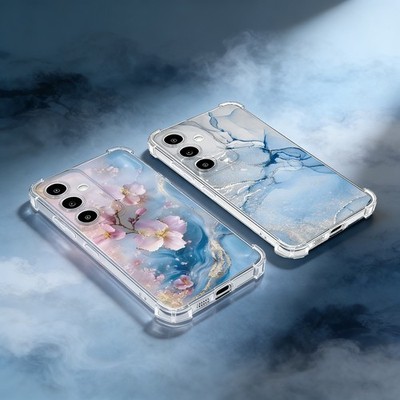 Blumen Marmor Weich Hülle für Samsung Galaxy S26 Ultra S25 FE A17 A15 A56 Case