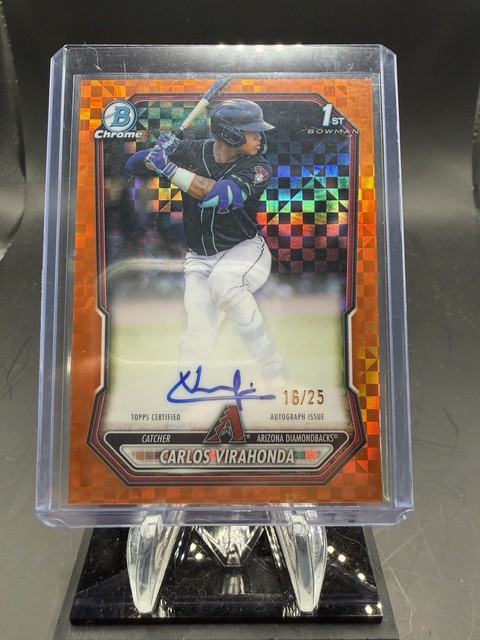 2026 Bowman Carlos Virahonda Orange Checkerboard Auto /25 Top Prospect!