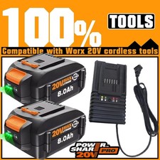 2PACK WA3678 For WORX 20V Power Share PRO 8.0Ah Lithium-Ion Battery /Charger