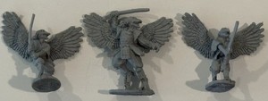 Vintage Ral Partha Tengu Bird Warrior Metal Miniature Lot D&D Bushido X3 1980s