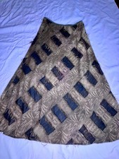 Tribal Patchwork Fringe Boho Skirt Size 4 Gypsy Peasant Western Hippie Layering