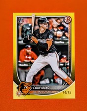 🔥Coby Mayo /75 (RC) -2025 Bowman Prospect Yellow Border #BP-37 Baltimore