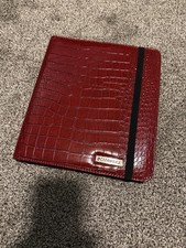 Mead Cambridge Business Notebook & iPad Case Black Simulated Leather 67128 Red