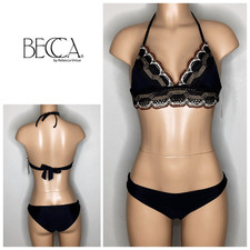 New. BECCA black crochet bikini. Small. Retails 129