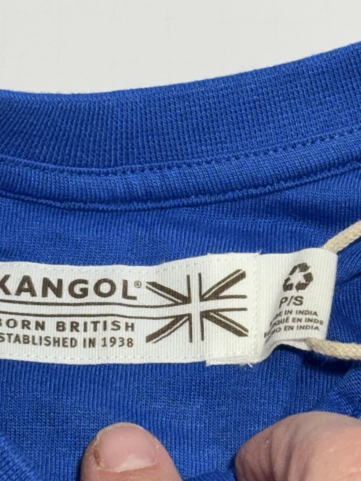 Camiseta Kangol Para Hombre Talla Pequeña Azul 3 Botones Cuello Henley Redondo Nueva Con Etiquetas Muy Bonita Foto 2 de 4