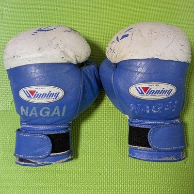 Winning Boxing Gloves 10oz Blue Old Amateur Model Japan Used