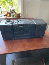 Sony CFD-550 Dual Cassette CD Boombox Tested Works Great