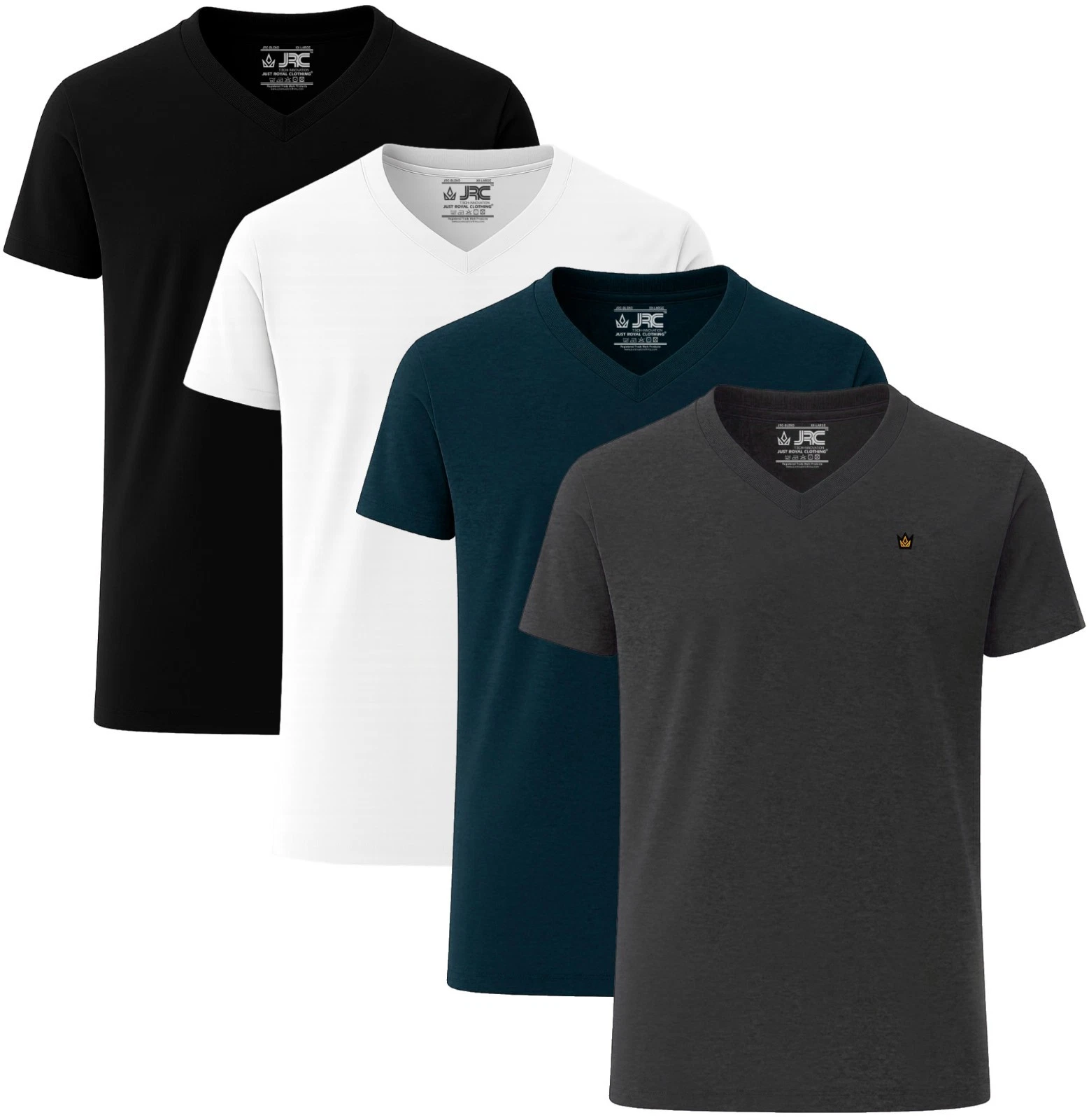 Men's 4 Pack Short Sleeve V-Neck T-Shirts Casual Wear Gym Workout Running Tops