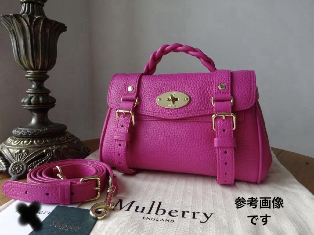 Mulberry Mini Alexa Women's Genuine Leather Shoulder Bag Pink Auth From Japan RA