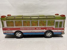 Battery Operated Toy Bus Sightseeing 6026 Bus Large Tin Toy Japan For Repair