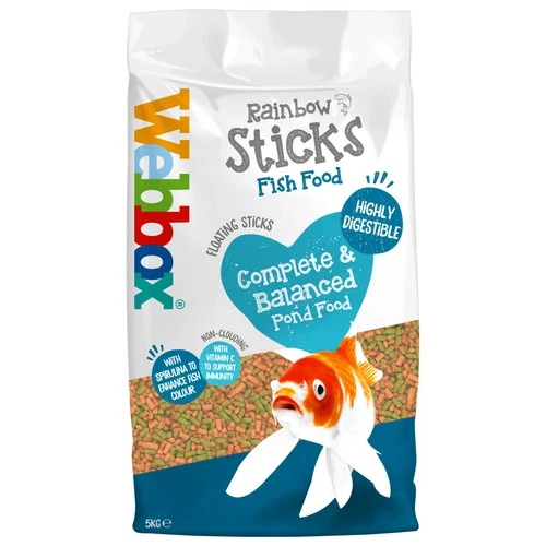 Webbox Rainbow Mixed Pond Sticks Fish Food Complete Balanced Koi Goldfish