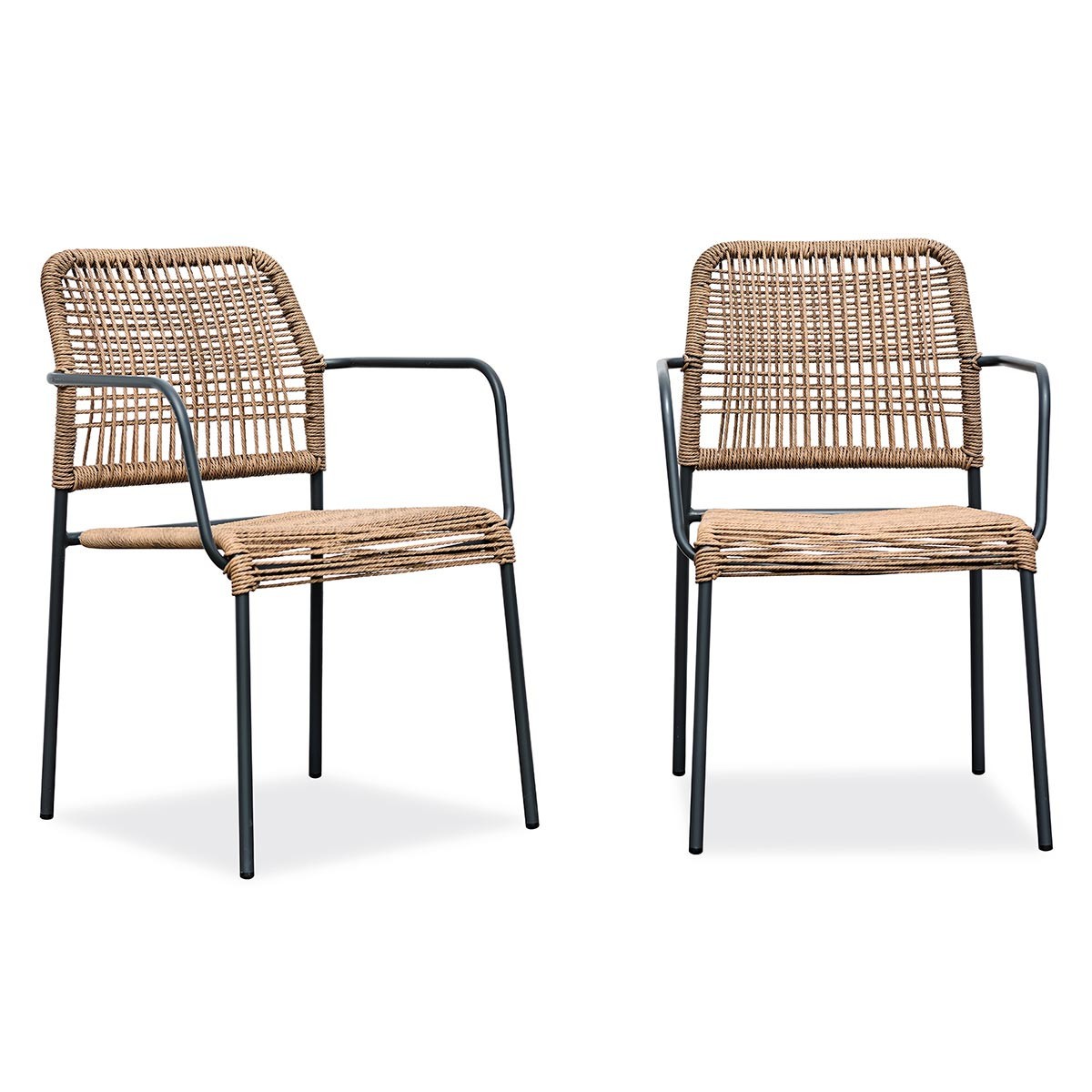 Fauteuils de jardin Marceau en rotin tressé naturel de 78cm de hauteur