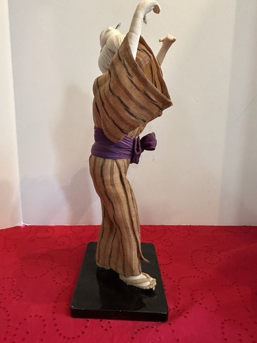 13” White Hair Japanese Geisha Kimono Doll W/Flower Basket Carried On Her Head - Picture 8 of 10