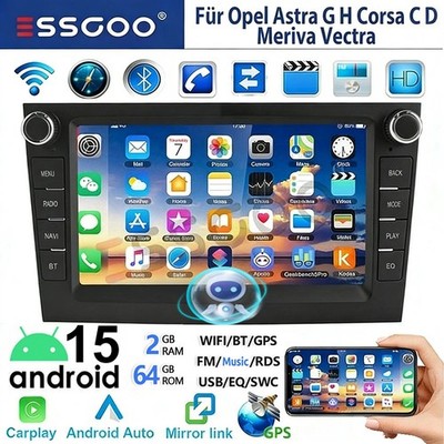Android 15 Autoradio CarPlay Navi für Opel Astra H radio Corsa C D Zafira B DAB+