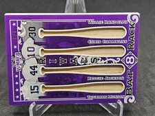 2022 Leaf Lumber 8 Bat Rack Yanks/Sox Reggie, Munson, Randolph, Fisk, Yaz -  /7