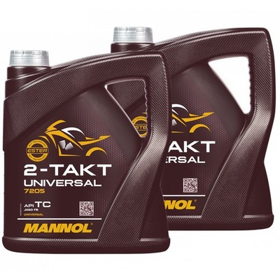 2x 4 Liter Motorenöl 2-Takt Universal Motoröl MANNOL API TC Motorrad Roller Oel