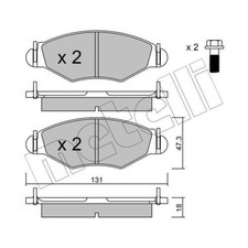 METELLI Bremsbeläge Bremsbelegsatz vorne für Peugeot 206 Schrägheck 206+