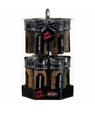 Revolving Spice Rack Storage Stand 12 Spices Herbs With Chrome Holder Essentials
