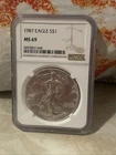 1987 American Silver Eagle Coin - NGC MS69