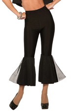 1970s Black Disco Women's Crop Bell Bottoms