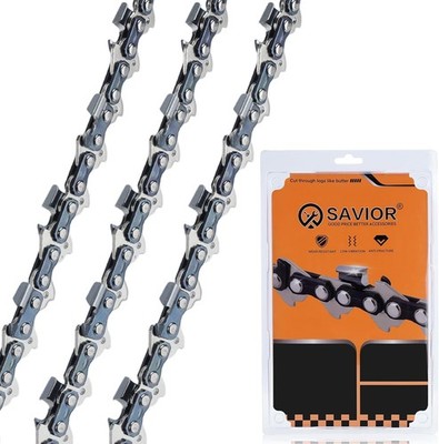 Sägekette Set 3 Stück 45 cm für Husqvarna Dolmar Oregon Kettensäge Ersatz Kette