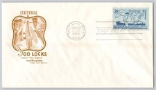 Sault Ste. Marie, Michigan Soo Locks Centennial First Day Cover, 1955 3c