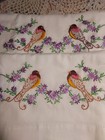 NEW Vintage Hand Embroidered Love Birds Matching Pair Of Pillowcases ,  32”x19”. — photo 1