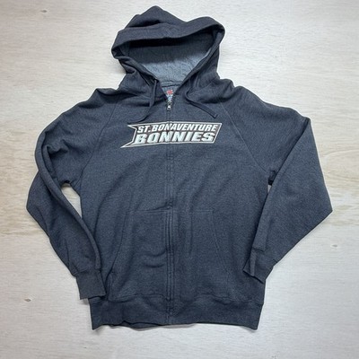 St. Bonaventure Bonnies Full-Zip Hoodie Sweatshirt Men s Large Gray Hanes