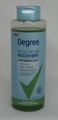 Degree Maximum Recovery Body Wash & Soak Epsom Salt + Eucalyptus Extract NEW